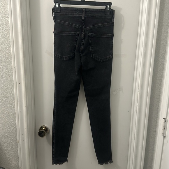 NWT Free People We the Free Raw Hem High-Rise Jegging Washed Black Denim Jeans - Picture 7 of 11